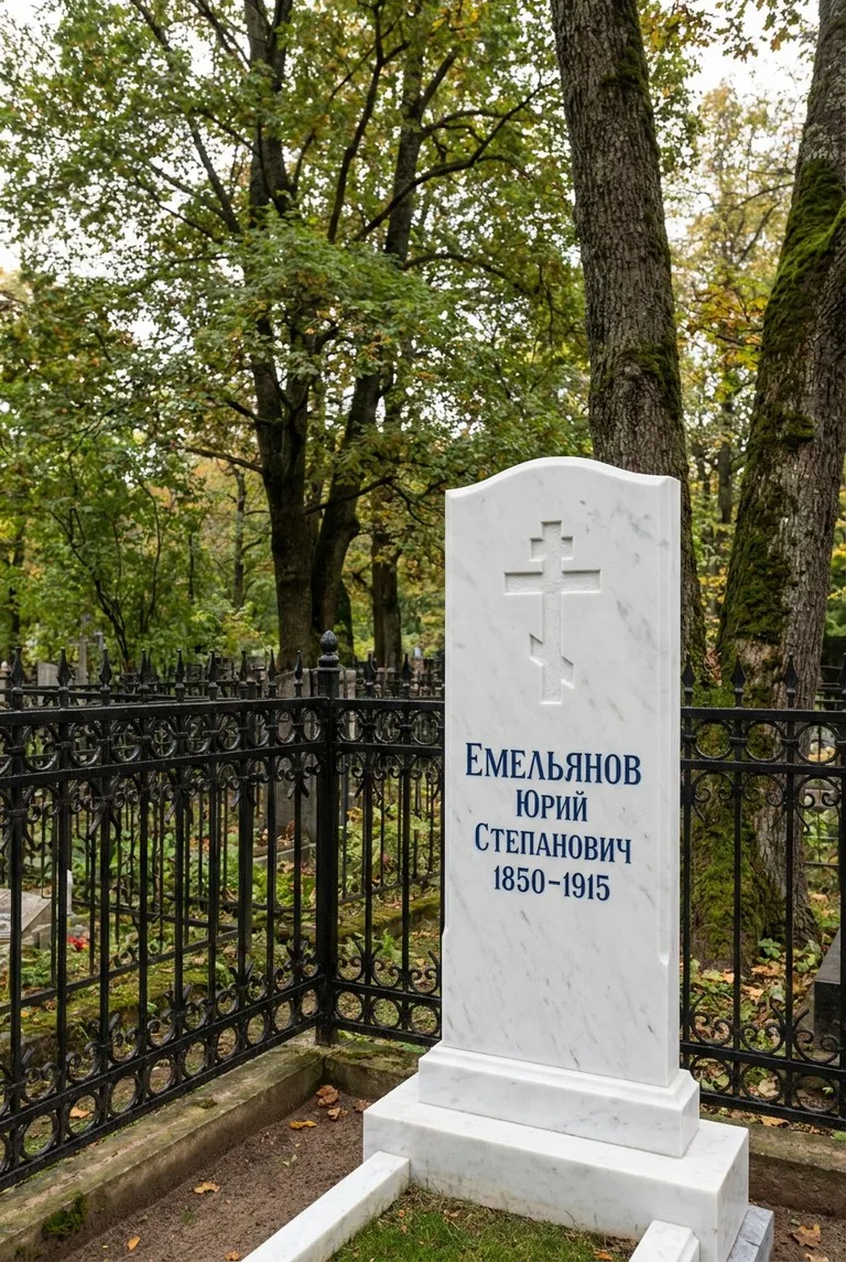 Мраморный памятник на Николо-Архангельском кладбище