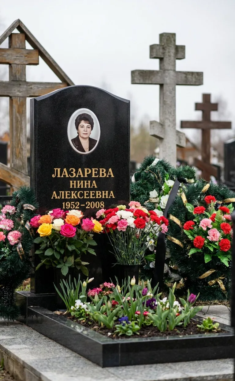 Памятник с цветником на Перепечинском кладбище