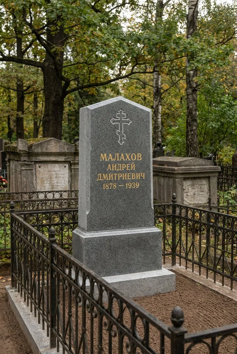 Мраморный памятник классической формы на Введенском кладбище