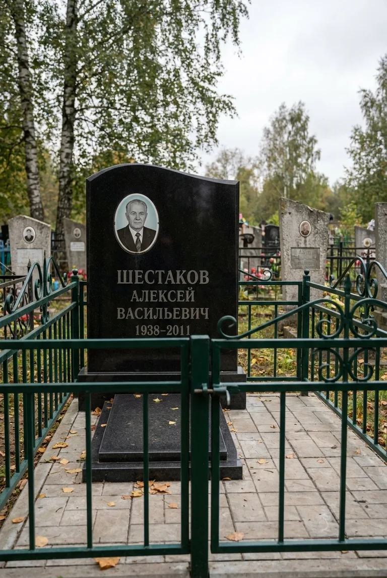 Семейный памятник с оградой на Введенском кладбище