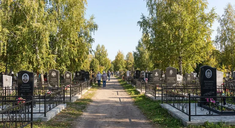 Аллея на Введенском (Немецком) кладбище в Москве