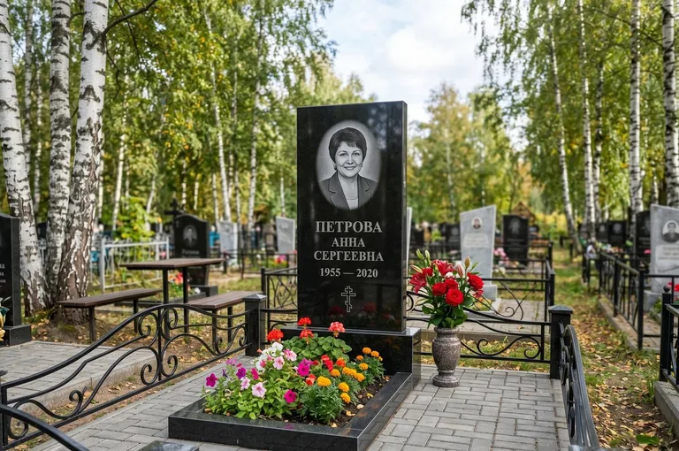 Установка гранитного памятника на могилу в Москве