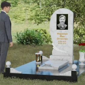 Гранитный памятник «Волна» с изгибом - П080