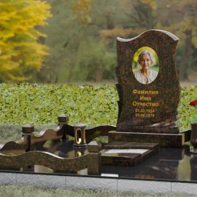 Вертикальная стела из Гранита с каскадной резьбой — П160