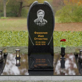 Памятник из Гранита с резными крыльями ангела — П161
