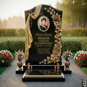 Элитная православная стела с драпировкой - ПН142