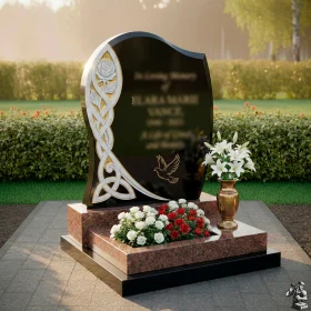 Гранитный памятник-волна с кельтским орнаментом - ПН146