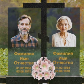 Горизонтальный памятник с восьмиконечным крестом - П250