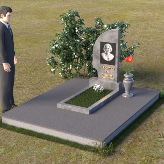 Надгробие с закругленным углом из гранита