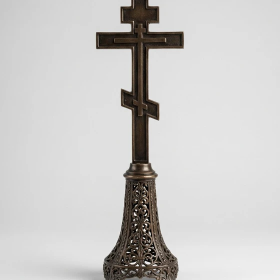 Чугунный литой крест на могилу — КРЛ027
